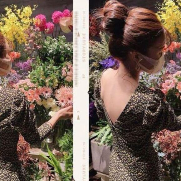 Eimy Istoire Stormi Flower Long Sleeve Midi Dress in Black M NWT - Picture 2 of 16